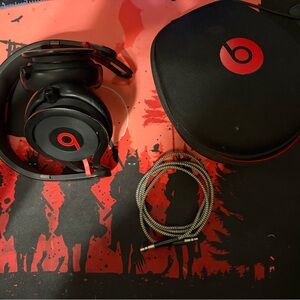 Beats by Dre Black and Red Over-Ear Headphones